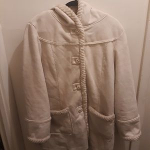 St John's Bay cream fur coat